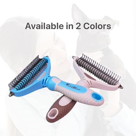 The Pet Factory Dog and Dog Brush Dogs Comb, 2 in 1 Deshedding Tool | Dematting Undercoat Rake for Mats & Tangles Removing | Dog Grooming Kit Deshedding Comb for Dogs | Great for Short to Long Hair Small Large Breed