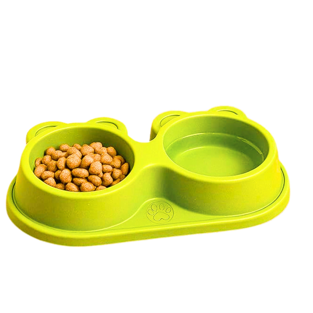 The Pet Factory Bowl 2 in 1 | Teddy Bear Shaped Cute Feeding Bowl | Dog Cat Feeder for Food and Water | Durable Easy to Clean