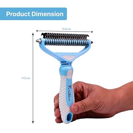 The Pet Factory Dog and Dog Brush Dogs Comb, 2 in 1 Deshedding Tool | Dematting Undercoat Rake for Mats & Tangles Removing | Dog Grooming Kit Deshedding Comb for Dogs | Great for Short to Long Hair Small Large Breed
