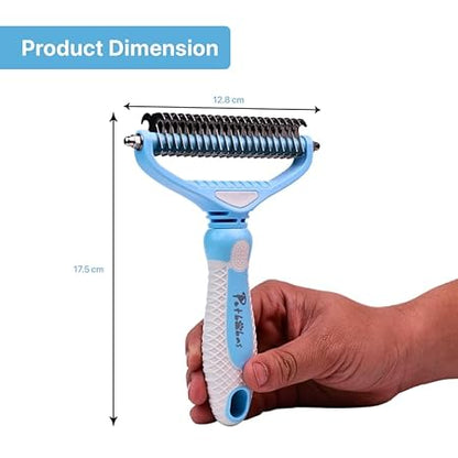 The Pet Factory Dog and Dog Brush Dogs Comb, 2 in 1 Deshedding Tool | Dematting Undercoat Rake for Mats & Tangles Removing | Dog Grooming Kit Deshedding Comb for Dogs | Great for Short to Long Hair Small Large Breed