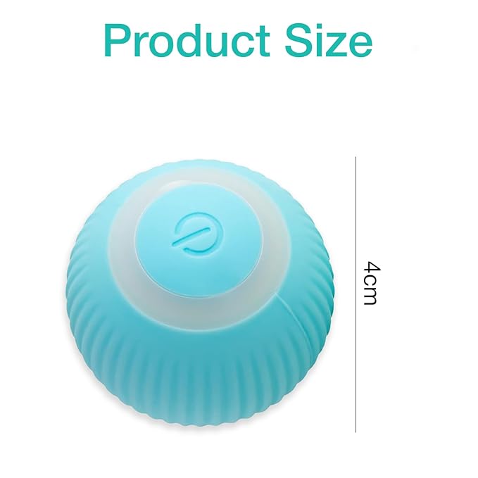 The Pet Factory Smart 360° Self-Rolling Cat Chasing Rotatable Flower Toy Ball with LED Lights, Type-C Rechargeable, Interactive Automatic Rotating Pet Silicone Toy for Kitten