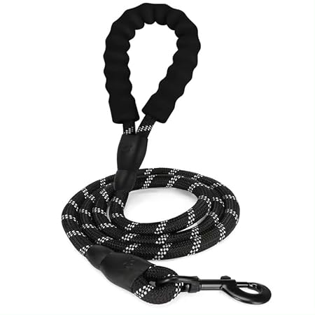 The Pet Factory Reflective Adjustable Pet Leash for Dogs and Cats| Durable and Comfortable| Strong Nylon with Padded Handle| Straps Dogs Perfect for Harness and Neck Collar Belts (1/3 inch x 4 feet,