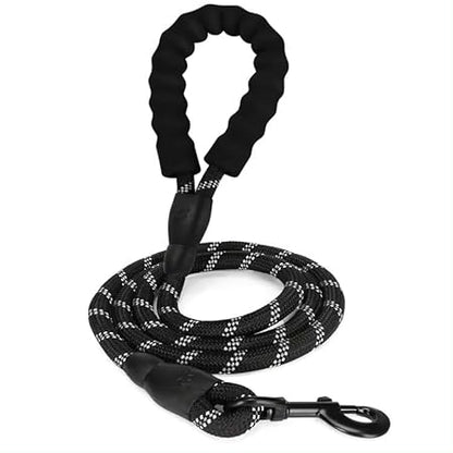 The Pet Factory Reflective Adjustable Pet Leash for Dogs and Cats| Durable and Comfortable| Strong Nylon with Padded Handle| Straps Dogs Perfect for Harness and Neck Collar Belts (1/3 inch x 4 feet,
