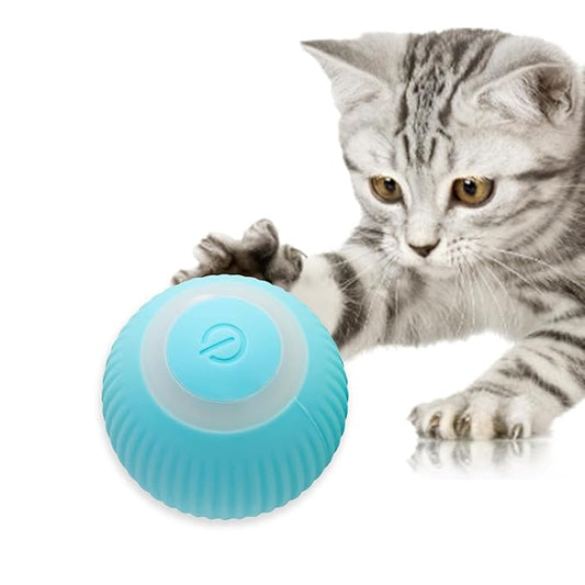 The Pet Factory Smart 360° Self-Rolling Cat Chasing Rotatable Flower Toy Ball with LED Lights, Type-C Rechargeable, Interactive Automatic Rotating Pet Silicone Toy for Kitten