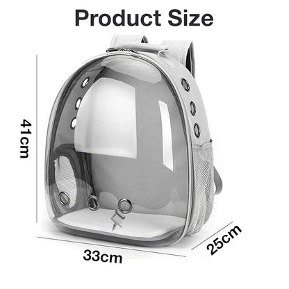 The Pet Factory Cat Carrier Backpack | Breathable Travel Bag for Cats & Small Pets | Portable Pet Backpack with Mesh Windows, Safety Zippers & Padded Straps | Ideal for Hiking, Travel & Vet Visits (Grey)