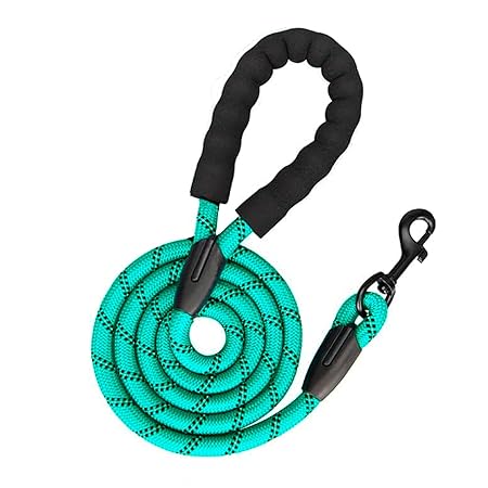 The Pet Factory Reflective Adjustable Pet Leash for Dogs and Cats| Durable and Comfortable| Strong Nylon with Padded Handle| Straps Dogs Perfect for Harness and Neck Collar Belts (1/3 inch x 4 feet,