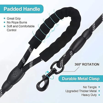The Pet Factory Reflective Adjustable Pet Leash for Dogs and Cats| Durable and Comfortable| Strong Nylon with Padded Handle| Straps Dogs Perfect for Harness and Neck Collar Belts (1/3 inch x 4 feet,