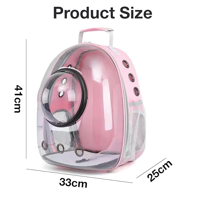 The Pet Factory Cat Carrier Backpack | Breathable Travel Bag for Cats & Small Pets | Portable Pet Backpack with Mesh Windows, Safety Zippers & Padded Straps | Ideal for Hiking, Travel & Vet Visits (Pink)