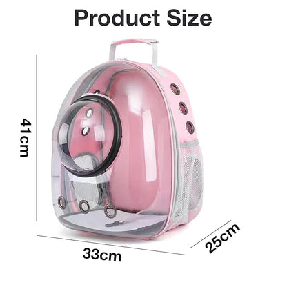 The Pet Factory Cat Carrier Backpack | Breathable Travel Bag for Cats & Small Pets | Portable Pet Backpack with Mesh Windows, Safety Zippers & Padded Straps | Ideal for Hiking, Travel & Vet Visits (Pink)