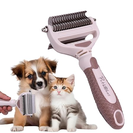 The Pet Factory Dog and Dog Brush Dogs Comb, 2 in 1 Deshedding Tool | Dematting Undercoat Rake for Mats & Tangles Removing | Dog Grooming Kit Deshedding Comb for Dogs | Great for Short to Long Hair Small Large Breed