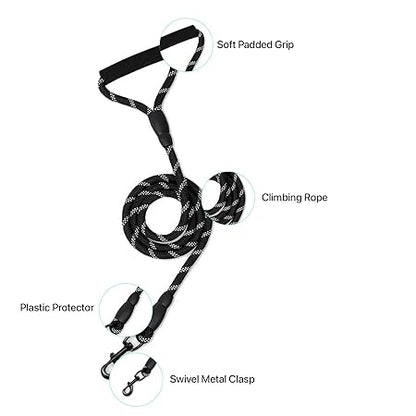 The Pet Factory Reflective Adjustable Pet Leash for Dogs| Durable and Comfortable| Strong Nylon with Padded Handle| Straps Dogs Perfect for Harness and Neck Collar Belts ((D-Shape) 1/3 inch x 4 feet