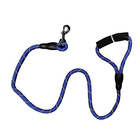 The Pet Factory Reflective Adjustable Pet Leash for Dogs| Durable and Comfortable| Strong Nylon with Padded Handle| Straps Dogs Perfect for Harness and Neck Collar Belts ((D-Shape) 1/3 inch x 4 feet