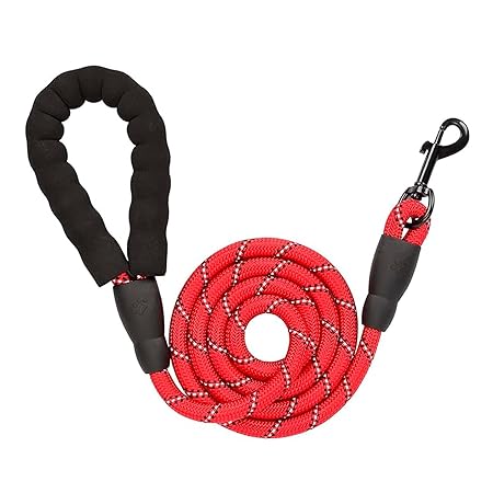 The Pet Factory Reflective Adjustable Pet Leash for Dogs and Cats| Durable and Comfortable| Strong Nylon with Padded Handle| Straps Dogs Perfect for Harness and Neck Collar Belts (1/3 inch x 4 feet,