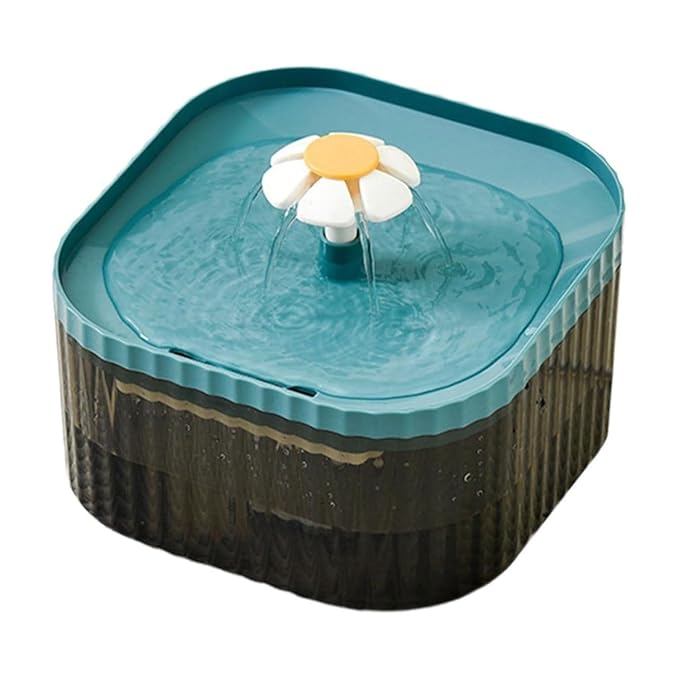 The Pet Factory Automatic Pet Water Fountain for Cats and Dogs Ultra-Quiet| BPA-Free and Easy to Clean - 2.5L Capacity with Flower Design and Filter System| Encourages Hydration and Fresh Water Flow
