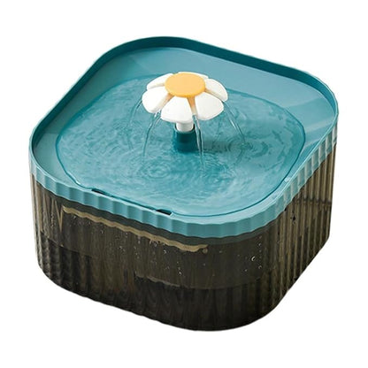 The Pet Factory Automatic Pet Water Fountain for Cats and Dogs Ultra-Quiet| BPA-Free and Easy to Clean - 2.5L Capacity with Flower Design and Filter System| Encourages Hydration and Fresh Water Flow