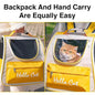 The Pet Factory Cat Carrier Backpack | Breathable Travel Bag for Cats & Small Pets | Portable Pet Backpack with Mesh Windows, Safety Zippers & Padded Straps | Ideal for Hiking, Travel & Vet Visits (Yellow)