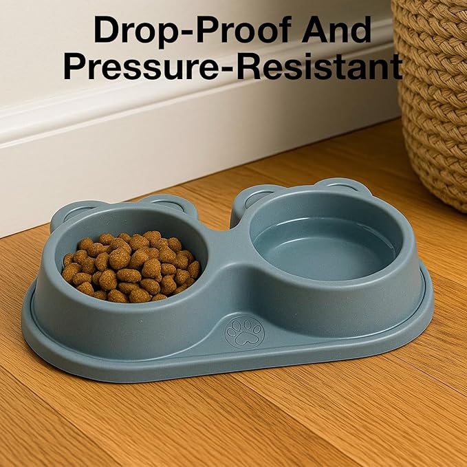 The Pet Factory Bowl 2 in 1 | Teddy Bear Shaped Cute Feeding Bowl | Dog Cat Feeder for Food and Water | Durable Easy to Clean
