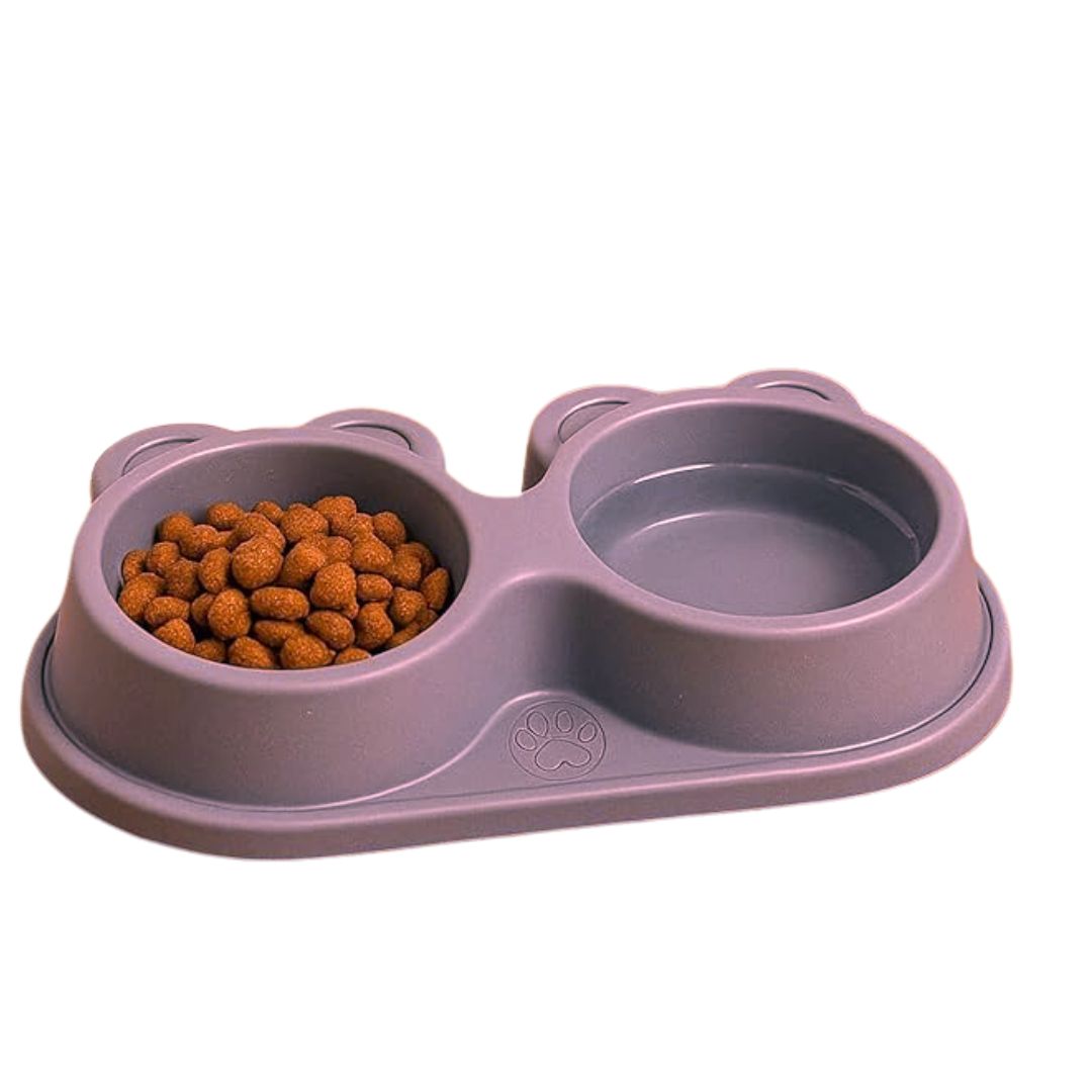 The Pet Factory Bowl 2 in 1 | Teddy Bear Shaped Cute Feeding Bowl | Dog Cat Feeder for Food and Water | Durable Easy to Clean