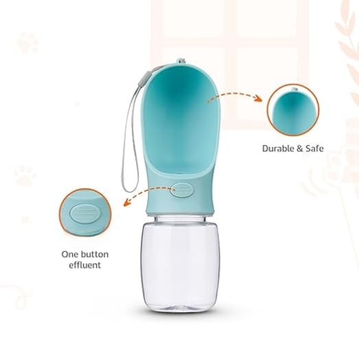 The Pet Factory Pet Bowl Cap Water Bottle | Leak Proof | Lightweight | Water Dispenser for Pets | Ideal for Travel, Hiking, and Walking (350ml)