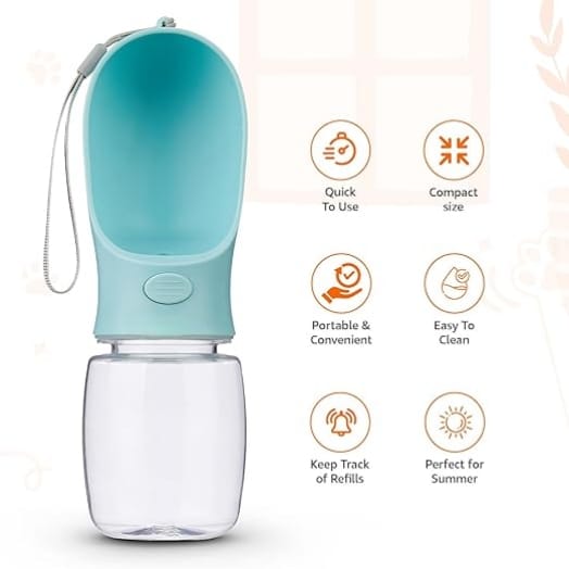 The Pet Factory Pet Bowl Cap Water Bottle | Leak Proof | Lightweight | Water Dispenser for Pets | Ideal for Travel, Hiking, and Walking (350ml)